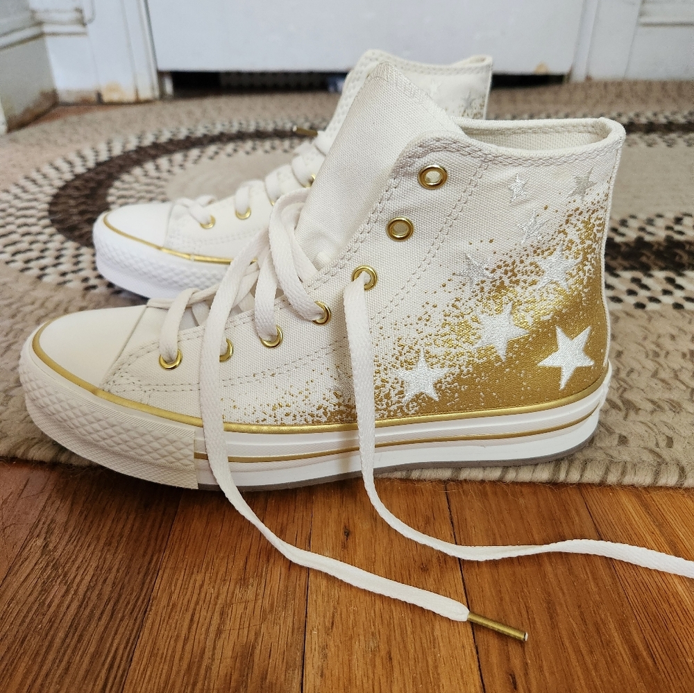 Converse High-Top - White and Gold